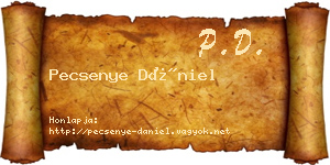 Pecsenye Dániel névjegykártya