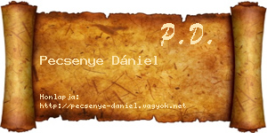 Pecsenye Dániel névjegykártya